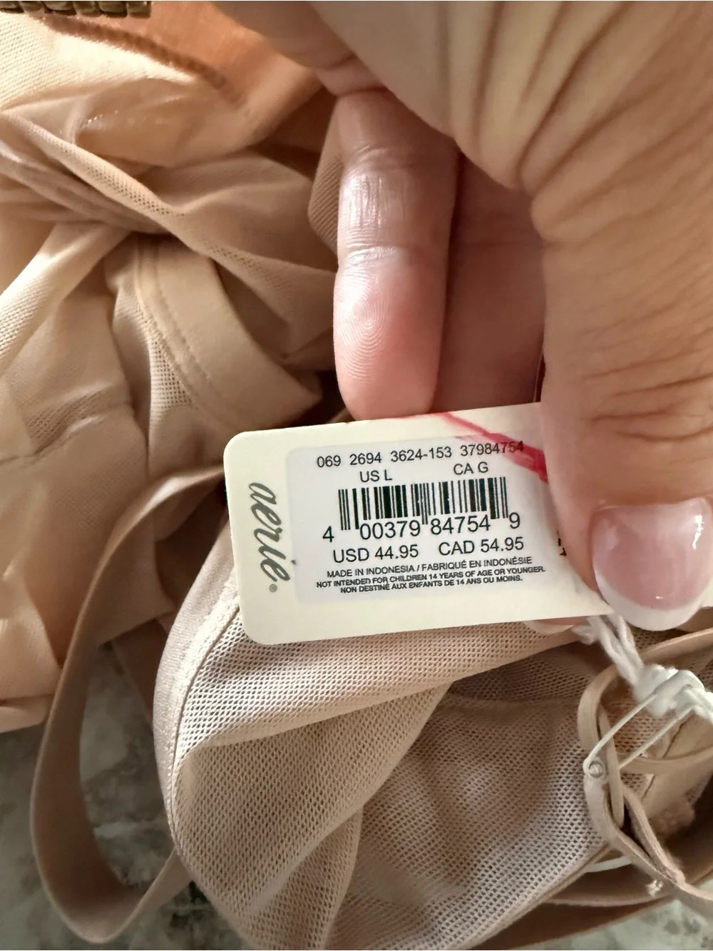 aerie Sheer Nude Mesh Bodysuit - Light Nude